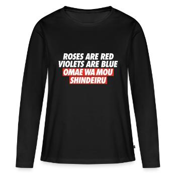 OMAE WA MOU SHINDEIRU - T-shirt manches longues Premium bio Femme - noir - Devant - Julia (174cm)
