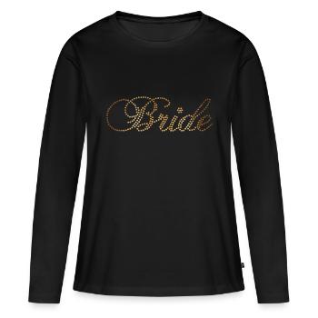 Mariée dorée - T-shirt manches longues Premium bio Femme - noir - Devant - Julia (174cm)