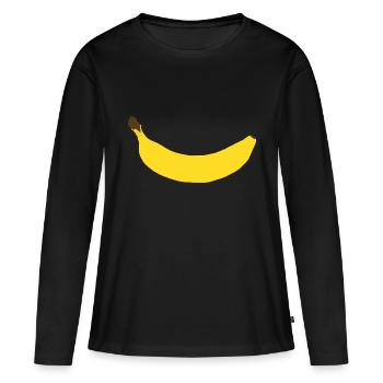 Banane - T-shirt manches longues Premium bio Femme - noir - Devant - Julia (174cm)