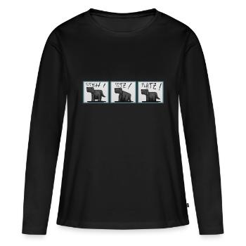 Hund Hunde Hündchen - Frauen Premium Bio Langarmshirt - Schwarz - Vorne - Julia (174cm)