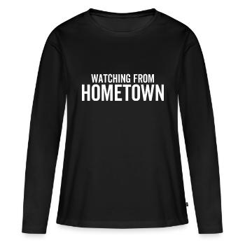 Regarder depuis la ville natale - T-shirt manches longues Premium bio Femme - noir - Devant - Julia (174cm)