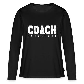 Acrosport Coach. Acrosport coach. coach. - Women's Premium Organic Long Sleeve Shirt - black - Front - Julia (174cm)