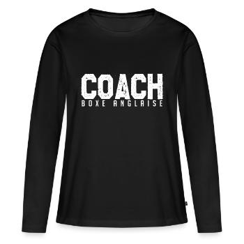 Coach Boxe Anglaise. entraineur de boxe anglaise. - T-shirt manches longues Premium bio Femme - noir - Devant - Julia (174cm)