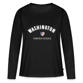 Washington Vereinigte Staaten - Frauen Premium Bio Langarmshirt - Schwarz - Vorne - Julia (174cm)