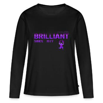 Brillant depuis 1977 - T-shirt manches longues Premium bio Femme - noir - Devant - Julia (174cm)