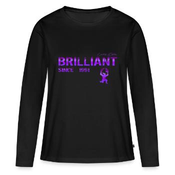 Brillant depuis 1991 - T-shirt manches longues Premium bio Femme - noir - Devant - Julia (174cm)