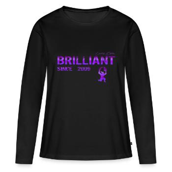 Brillant depuis 2009 - T-shirt manches longues Premium bio Femme - noir - Devant - Julia (174cm)
