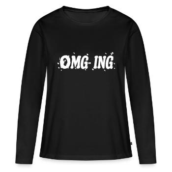 OMG - Dicton - T-shirt manches longues Premium bio Femme - noir - Devant - Julia (174cm)