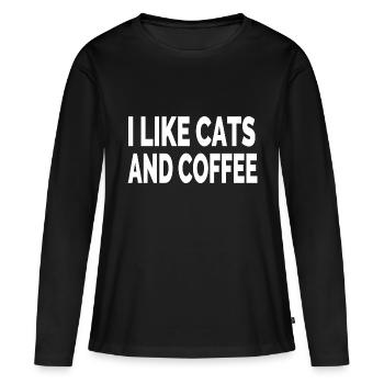 Félin - T-shirt manches longues Premium bio Femme - noir - Devant - Julia (174cm)