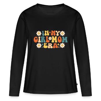 Dans ma fille maman ère fête des mères - T-shirt manches longues Premium bio Femme - noir - Devant - Julia (174cm)
