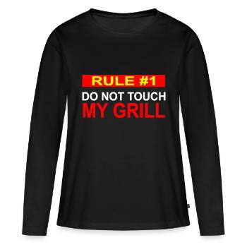 Griller - T-shirt manches longues Premium bio Femme - noir - Devant - Julia (174cm)