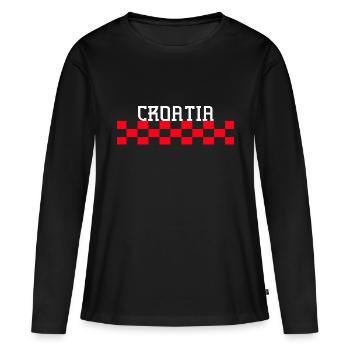 Kroatien hrvatska kroatien zagreb geteilt dubrovnik - Frauen Premium Bio Langarmshirt - Schwarz - Vorne - Julia (174cm)