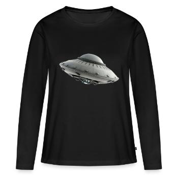 OVNI Alien science-fiction - T-shirt manches longues Premium bio Femme - noir - Devant - Julia (174cm)