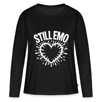 Toujours emo ! Esthétique alternative gothique emo - T-shirt manches longues Premium bio Femme - noir - Devant - Julia (174cm)