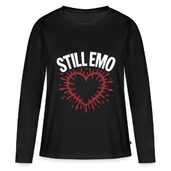 Toujours emo ! Esthétique alternative gothique emo - T-shirt manches longues Premium bio Femme - noir - Devant - Julia (174cm)