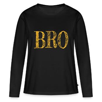 Design Bro - cool et sympa - T-shirt manches longues Premium bio Femme - noir - Devant - Julia (174cm)