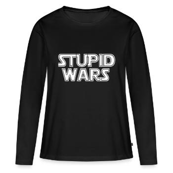 guerres stupides - T-shirt manches longues Premium bio Femme - noir - Devant - Julia (174cm)