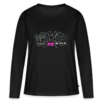Fast Motors - Frauen Premium Bio Langarmshirt - Schwarz - Vorne - Julia (174cm)