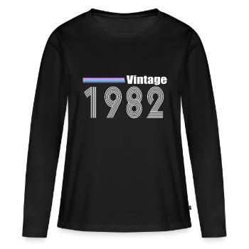 Millésime 1982 - T-shirt manches longues Premium bio Femme - noir - Devant - Julia (174cm)