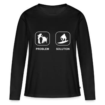 Surfer surf surf surf surf moniteur de surf - T-shirt manches longues Premium bio Femme - noir - Devant - Julia (174cm)
