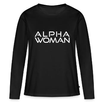 Alpha Woman - Women's Premium Organic Long Sleeve Shirt - black - Front - Julia (174cm)