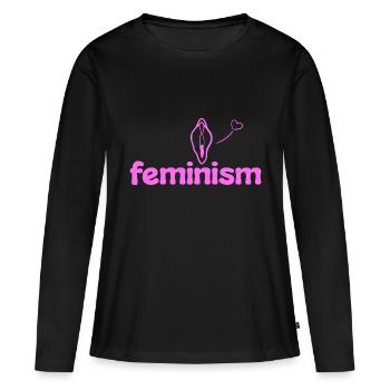 Féminisme - T-shirt manches longues Premium bio Femme - noir - Devant - Julia (174cm)