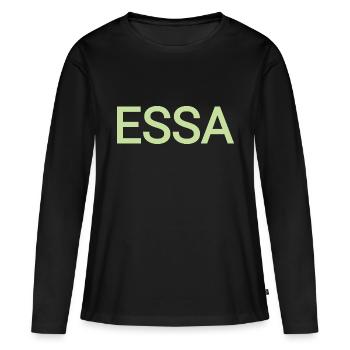 Essa - T-shirt manches longues Premium bio Femme - noir - Devant - Julia (174cm)