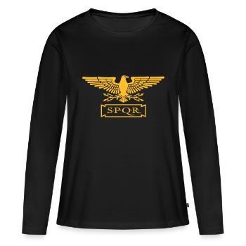 Römischer Adler - Aquila - Frauen Premium Bio Langarmshirt - Schwarz - Vorne - Julia (174cm)