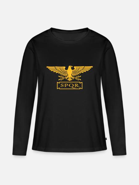 Römischer Adler - Aquila - Frauen Premium Bio Langarmshirt - Schwarz