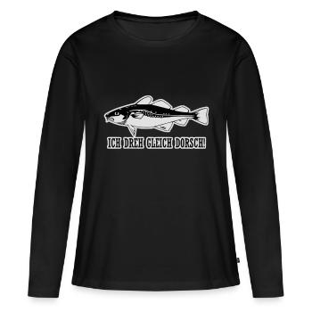I turn equal to cod! - Women's Premium Organic Long Sleeve Shirt - black - Front - Julia (174cm)