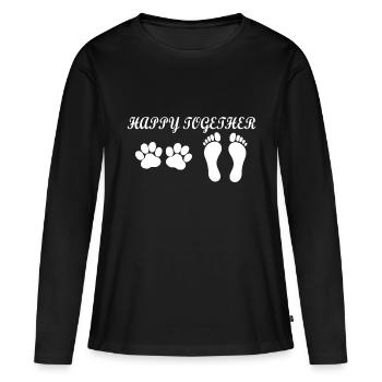 Chien chien - T-shirt manches longues Premium bio Femme - noir - Devant - Julia (174cm)