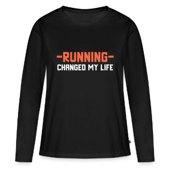Running, running - Women's Premium Organic Long Sleeve Shirt - black - Front - Julia (174cm)