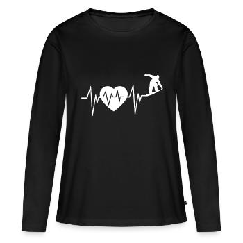 Snowboard Snowboarder - Frauen Premium Bio Langarmshirt - Schwarz - Vorne - Julia (174cm)