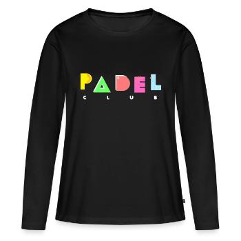 Padel - Cadeau pour amateur de padel - T-shirt manches longues Premium bio Femme - noir - Devant - Julia (174cm)