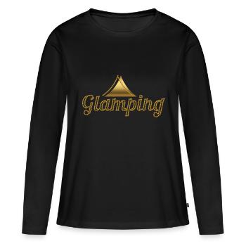glamping gold - Frauen Premium Bio Langarmshirt - Schwarz - Vorne - Julia (174cm)