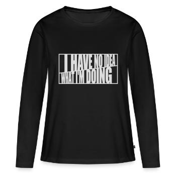 Aucune idée - T-shirt manches longues Premium bio Femme - noir - Devant - Julia (174cm)