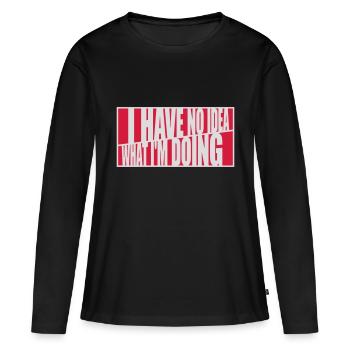 Aucune idée - T-shirt manches longues Premium bio Femme - noir - Devant - Julia (174cm)
