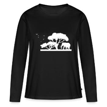 Safari Zoo Animal Safari Zoo - T-shirt manches longues Premium bio Femme - noir - Devant - Julia (174cm)