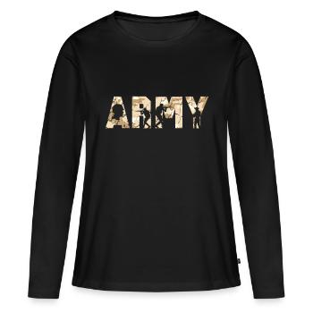 Heer, Militär, Luftwaffe, Marine, Marine, Amerika, USA - Frauen Premium Bio Langarmshirt - Schwarz - Vorne - Julia (174cm)