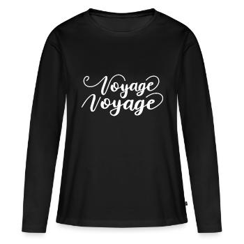 voyage voyage - T-shirt manches longues Premium bio Femme - noir - Devant - Julia (174cm)