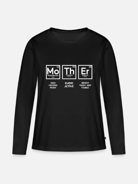 Mutter-Periodensystem - Frauen Premium Bio Langarmshirt - Schwarz