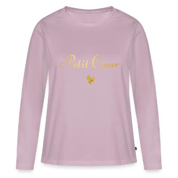 Petit coeur - T-shirt manches longues Premium bio Femme - rose poudré - Devant - Julia (174cm)