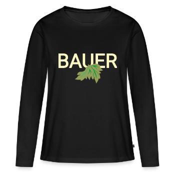 Bauer - Frauen Premium Bio Langarmshirt - Schwarz - Vorne - Julia (174cm)