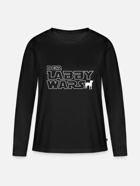 Der Labby Wars Hund - Frauen Premium Bio Langarmshirt - Schwarz