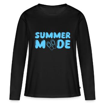 summer mode - Frauen Premium Bio Langarmshirt - Schwarz - Vorne - Julia (174cm)