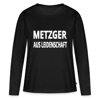 Metzger - Frauen Premium Bio Langarmshirt - Schwarz - Vorne - Julia (174cm)