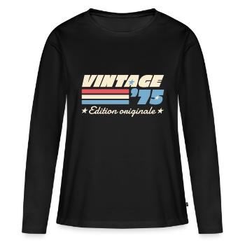 Célébrez un demi-siècle de légende avec humour - T-shirt manches longues Premium bio Femme - noir - Devant - Julia (174cm)