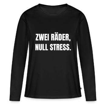 Deux roues, zéro stress. - T-shirt manches longues Premium bio Femme - noir - Devant - Julia (174cm)