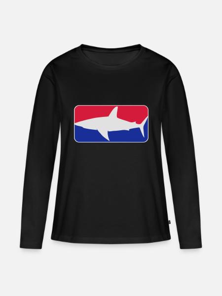 league_shark_vec_3 - Premium økologisk langærmet T-shirt til kvinder - sort