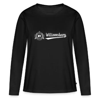 Ville de New York · Williamsburg - T-shirt manches longues Premium bio Femme - noir - Devant - Julia (174cm)